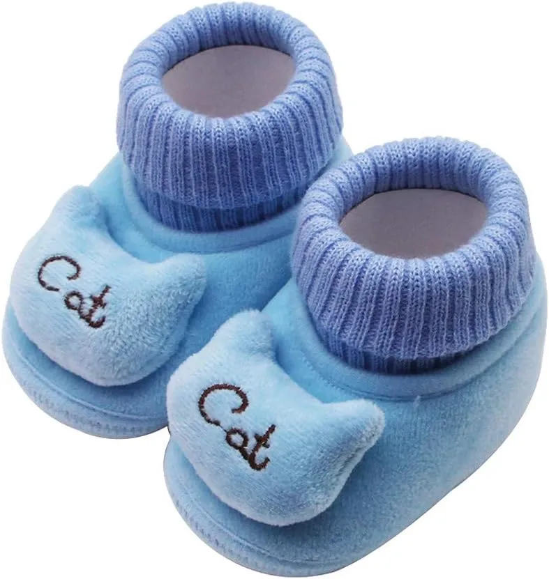 0-18 Months Cute Infant Newborn Baby Girls Cashmere Plush Cat Winter Boots Soft Sole Warm Shoes