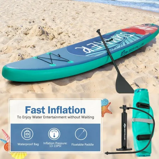 10 Feet Inflatable Stand Up Paddle Board with Backpack Leash Aluminum Paddle-L