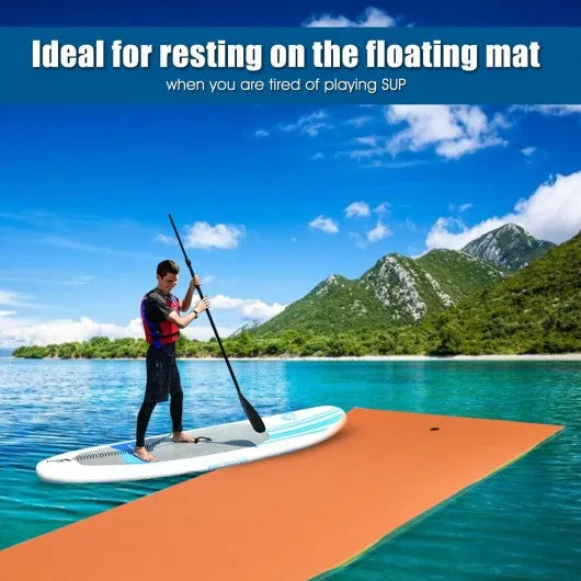 12’ x 6’ 3 Layer Floating Water Pad-Orange