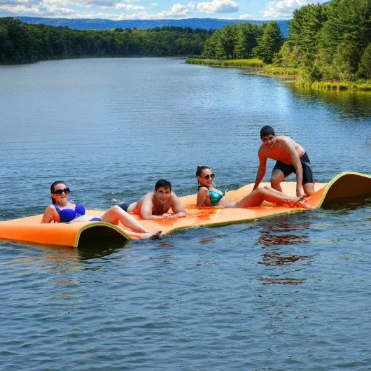 12’ x 6’ 3 Layer Floating Water Pad-Orange