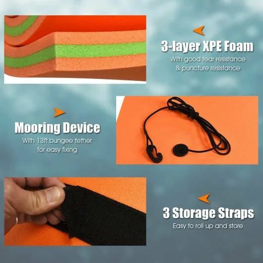 12’ x 6’ 3 Layer Floating Water Pad-Orange