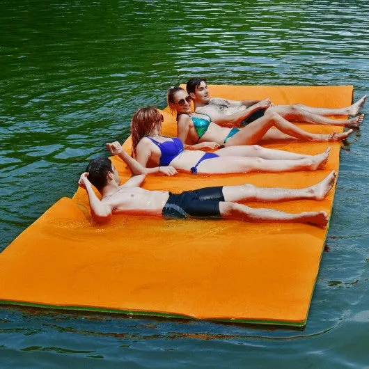 12’ x 6’ 3 Layer Floating Water Pad-Orange