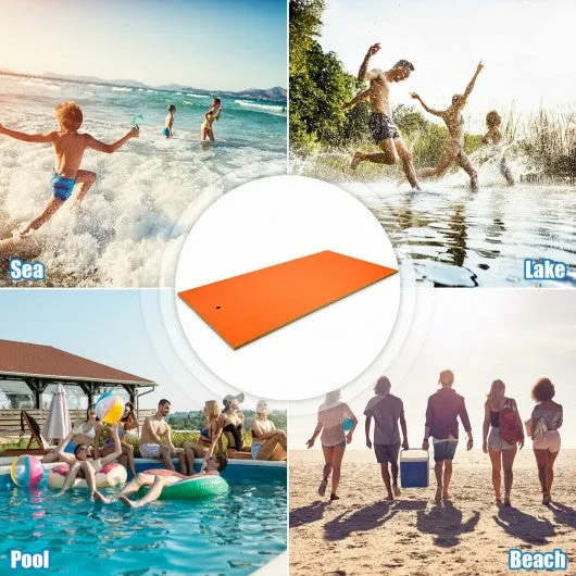 12’ x 6’ 3 Layer Floating Water Pad-Orange