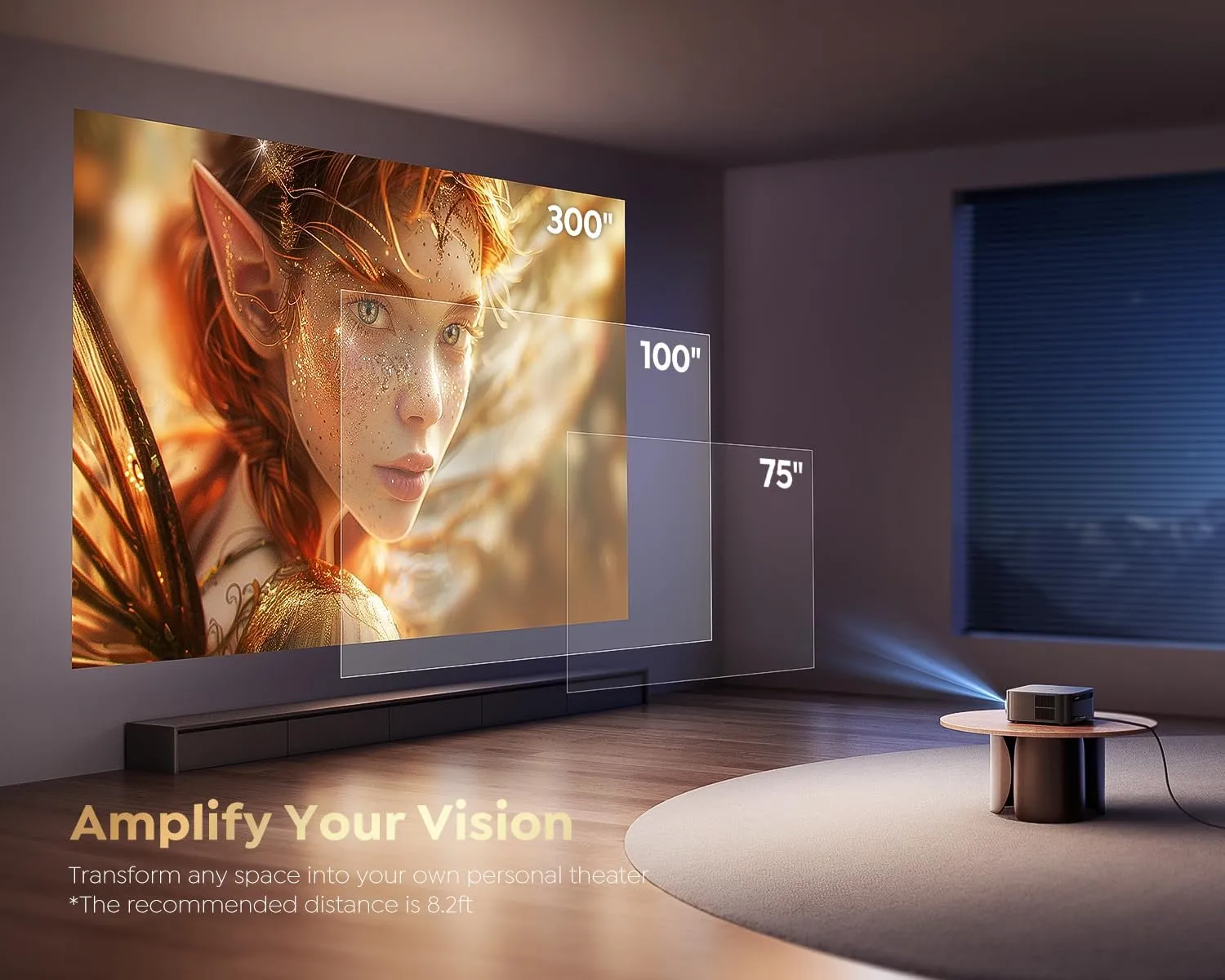 [1200 ANSI/Google TV/Voice Control]Smart Projector with WiFi 6 and Bluetooth, Netflix-Licensed 4K Support, Outdoor Movie Proyector, 1080P Home Ceiling Auto Focus Projector, PUTRIMS K12 Gray