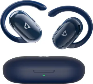 1Mii Open Ear Headphones, Wireless Sports Earbuds 60 Hours Long Playtime with Charging Case, Snug Fit Bluetooth Earbuds with Rotatable Ear Hooks, ENC Clear Calls Premium Sound IPX4 Waterproof (Blue)
