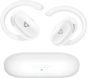 1Mii Open Ear Headphones, Wireless Sports Earbuds 60 Hours Long Playtime with Charging Case, Snug Fit Bluetooth Earbuds with Rotatable Ear Hooks, ENC Clear Calls Premium Sound IPX4 Waterproof (White)