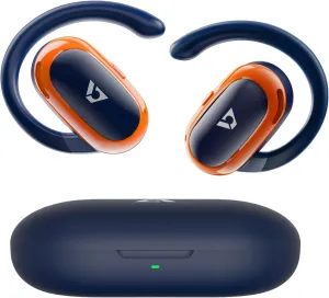 1Mii Open Ear Headphones, Wireless Sports Earbuds 60 Hours Long Playtime with Charging Case, Snug Fit Bluetooth Earbuds with Rotatable Ear Hooks, IPX4 Waterproof (Blue&Orange)