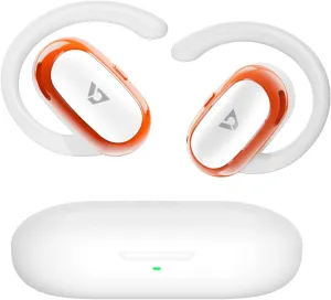 1Mii Open Ear Headphones, Wireless Sports Earbuds 60 Hours Long Playtime with Charging Case, Snug Fit Bluetooth Earbuds with Rotatable Ear Hooks, IPX4 Waterproof (White&Orange)