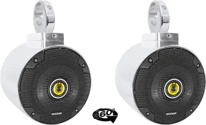 (2) Kicker CSC54 5.25" 360 Degree Swivel Chrome Wakeboard Tower Speakers