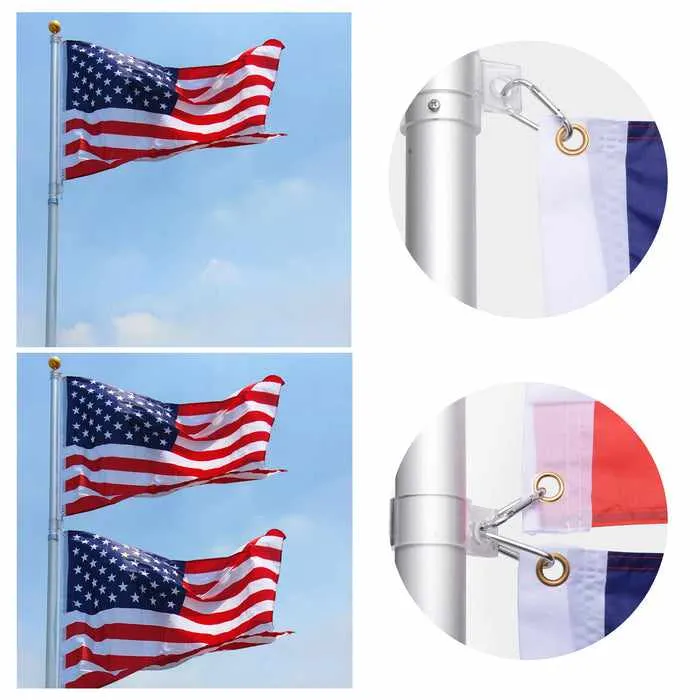 25FT Home Yard Aluminium Telescoping Flag Pole