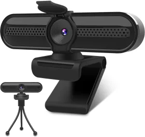 2K Webcam, FHD Computer Streaming Camera with 2K/30fps, 1080P/60fps, Autofocus, Dual Noise-Cancelling Microphones and Tripod, for Computer/Zoom/Skype/Teams/Laptop/MacBook/Windows