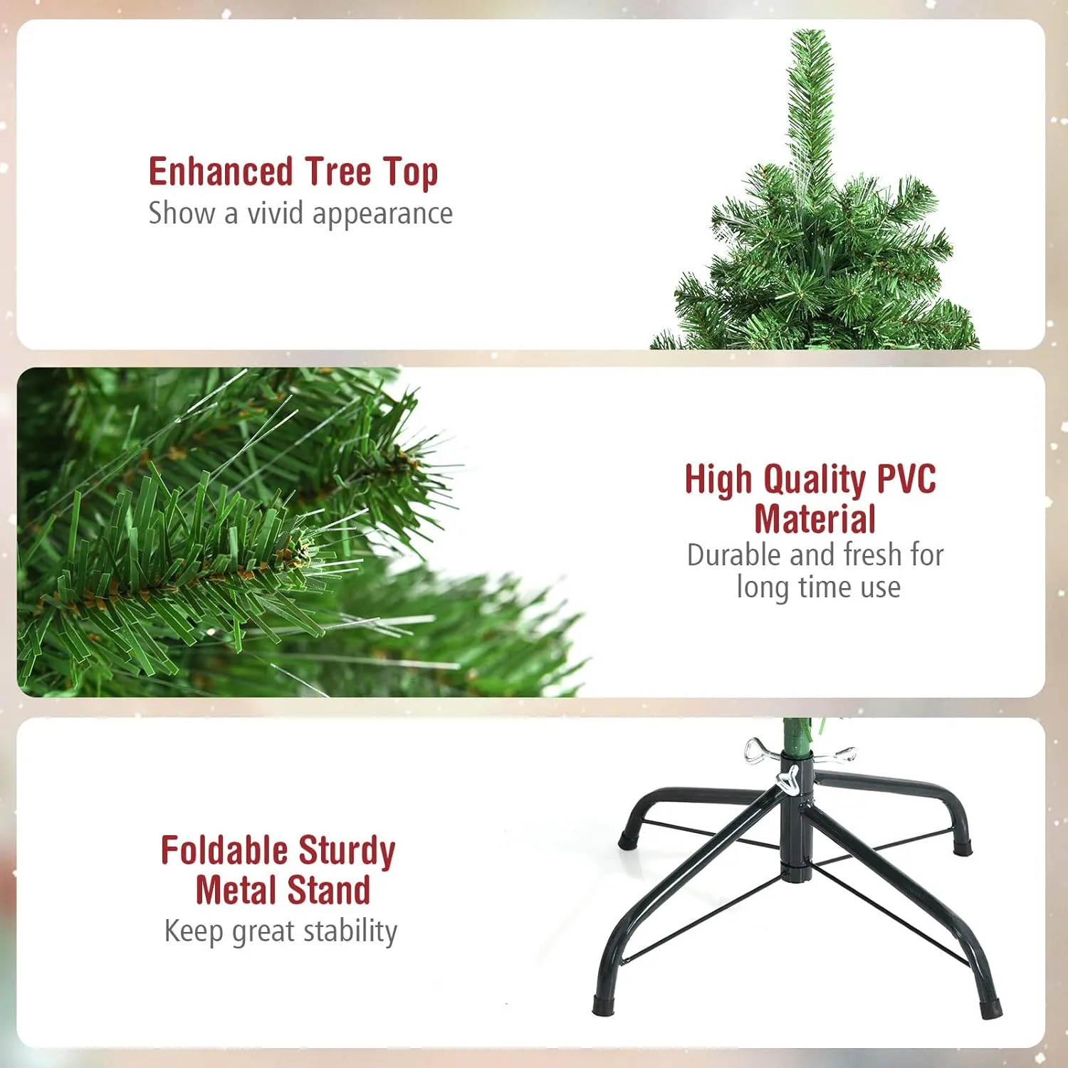 6-Ft Pre-Lit Christmas Tree with Colorful LED Lights & Decorations