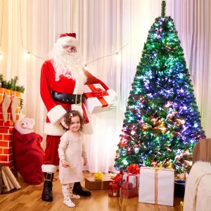 6-Ft Pre-Lit Christmas Tree with Colorful LED Lights & Decorations