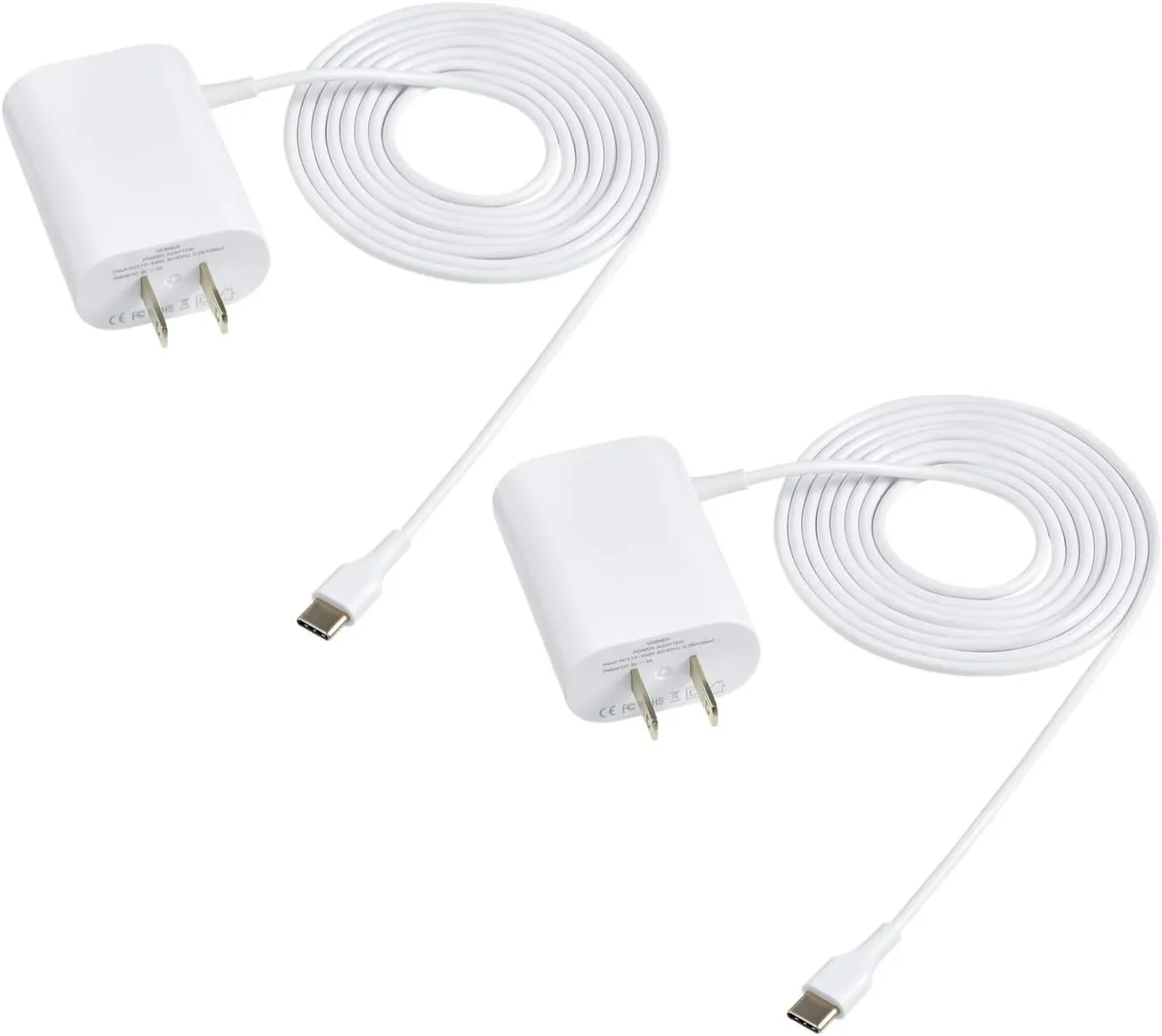 6ft Power Adapter Compatible with Google Mesh Home WiFi System Power Cable - USB Type C (2 Pack)
