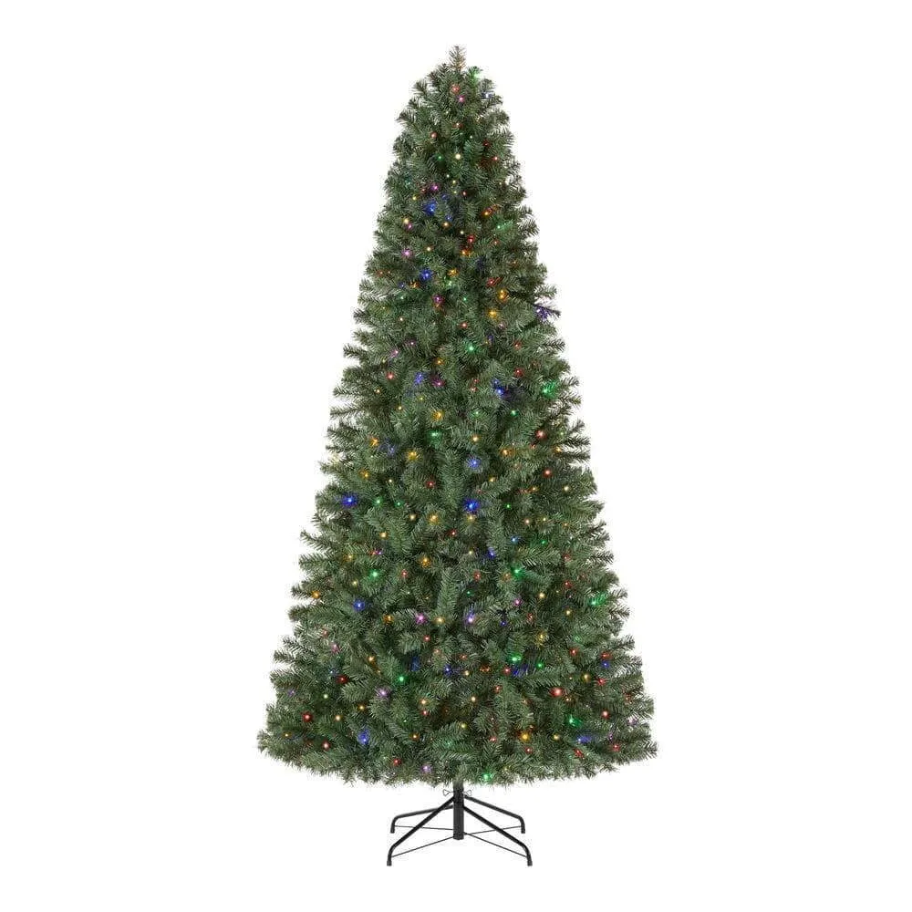 7.5 ft. Pre-Lit LED Brookside Pine Artificial Christmas Tree with Lights