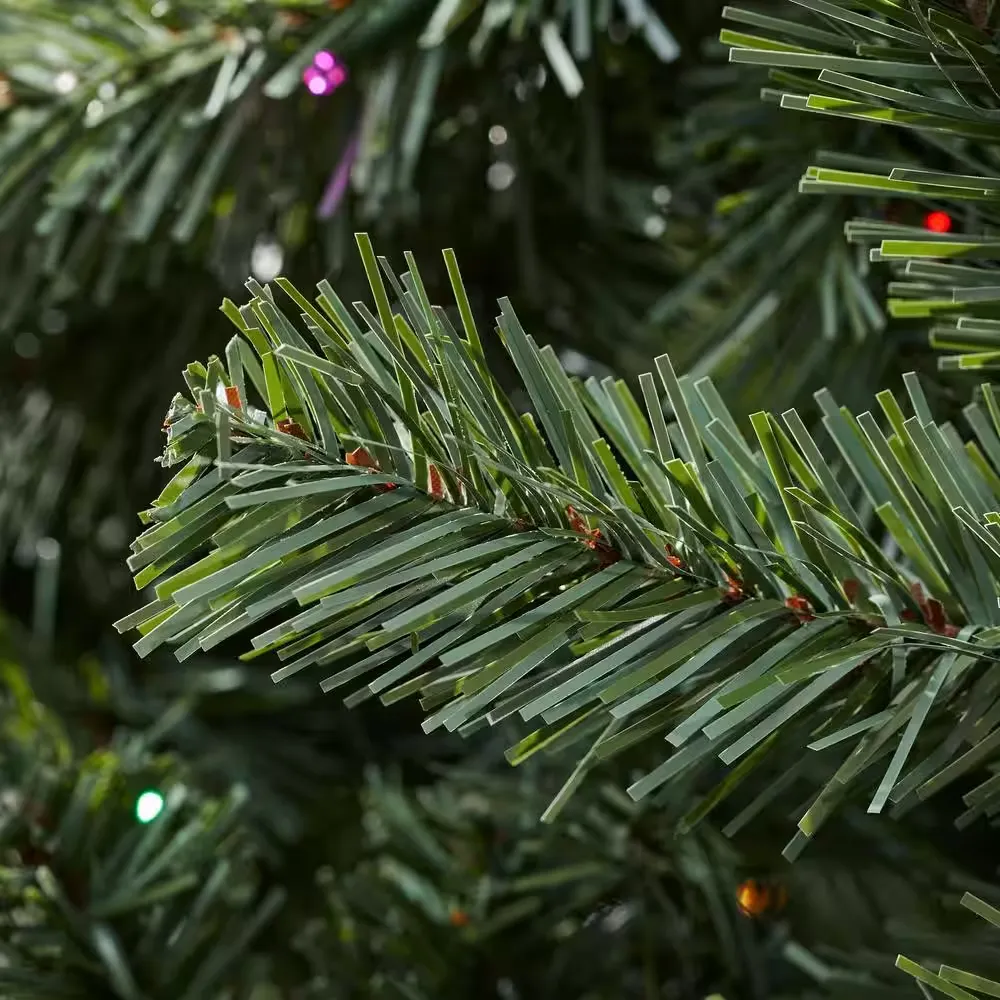 7.5 ft. Pre-Lit LED Brookside Pine Artificial Christmas Tree with Lights