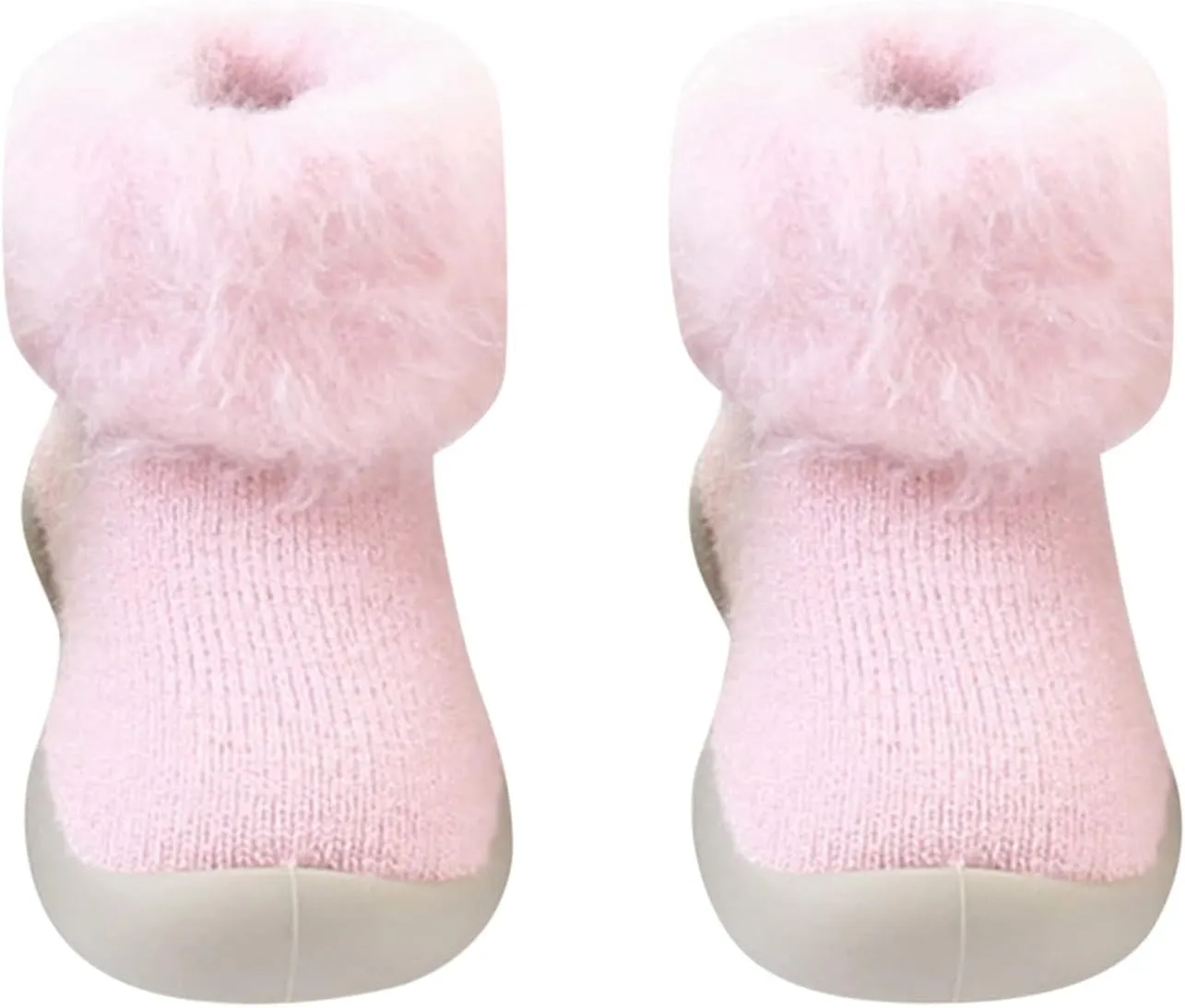9M-3.5Years Kids Slipper StockingToddler Baby Boys Girls Solid Warm Knit Soft Sole Rubber Shoes Socks