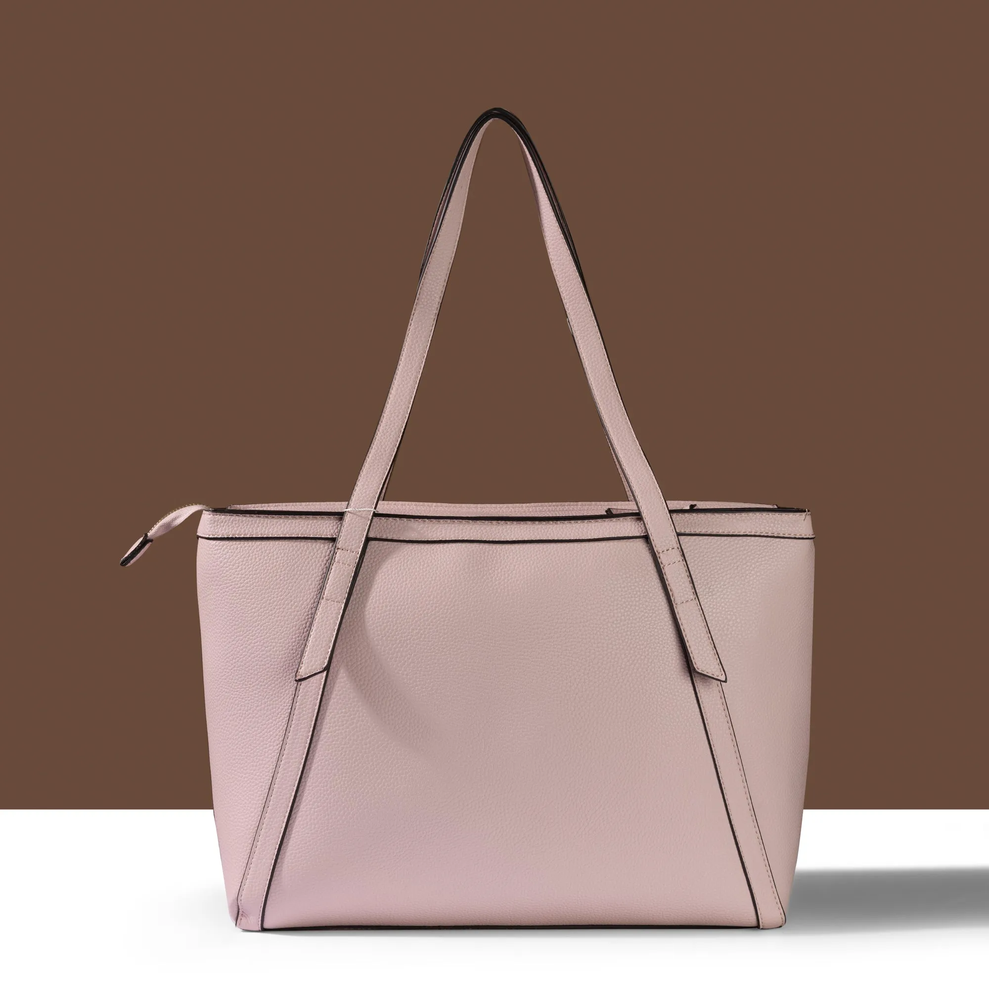 Accessorize London Women's Pink Faux Leather Artisan Strap Detail Work Tote Bag