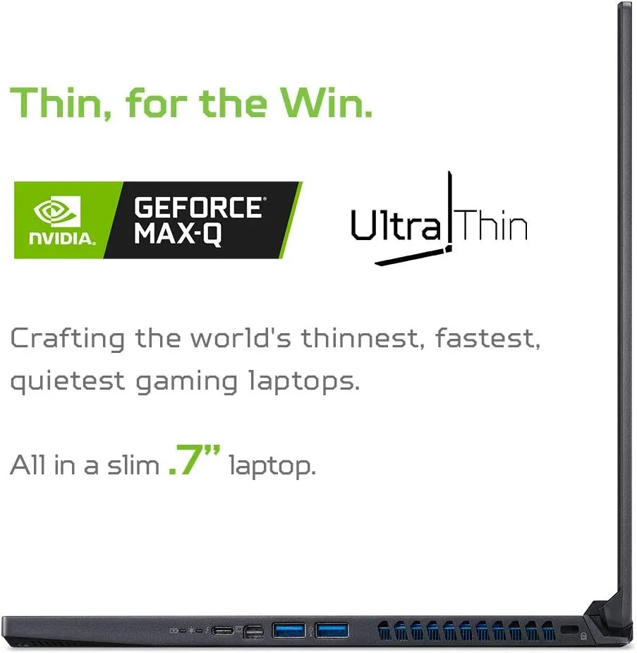 Acer Predator Triton 500 PT515-52-73L3 Gaming Laptop, Intel i7-10750H, NVIDIA GeForce RTX 2070 SUPER, 15.6" FHD NVIDIA G-SYNC Display, 300Hz, 16GB Dual-Channel DDR4, 512GB NVMe SSD, RGB Backlit KB