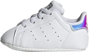 adidas Originals unisex baby Stan Smith Crib Sneaker, White/White/Silver Metallic, 2 Infant US
