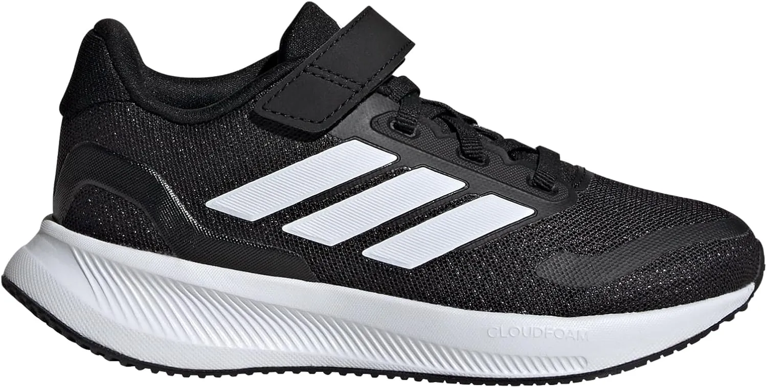 adidas Run Falcon 5 Sneaker, Black/White/White, 13 US Unisex Little Kid