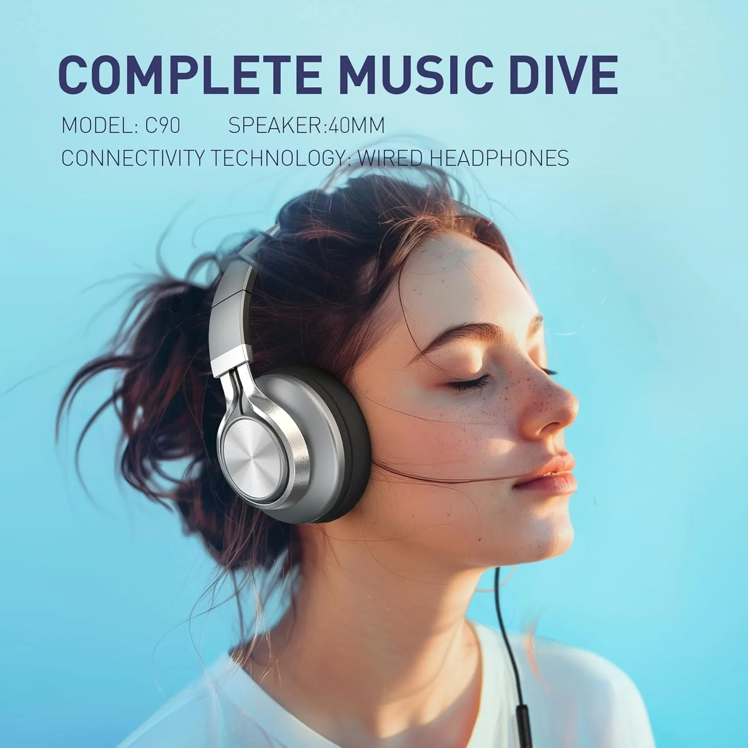 AILIHEN Wired Headphones with Microphone Volume Control, Noise Isolating Over Ear Headphones Wired 3.5mm, Super Soft Corded Headphone for Cellphones, Tablet and Chromebook (Grey)
