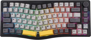 AJAZZ AKS075 Wireless Gaming Keyboard, Hot-Swappable Gasket Mechanical 75% Alice Keyboard with 0.85 TFT Screen, BT5.1/2.4GHz/USB-C, 5000mAh Battery (Black, Flying Fish Switch)