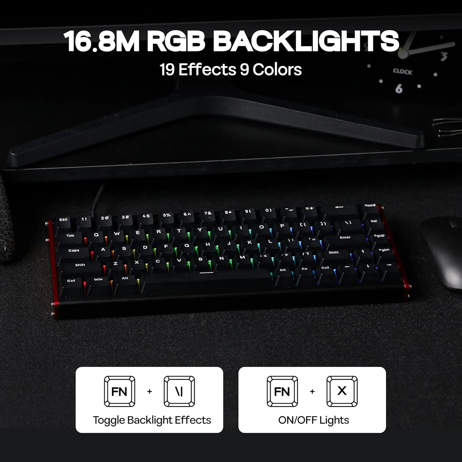 AJAZZ ALUX68 HE Aluminum Rapid Trigger Gaming Keyboard with Magnetic Switch, Wired Hall Effect Keyboard with 8K Polling Rate, 0.125ms Latency, RGB Backlight (Black, ALUX68 Plus)