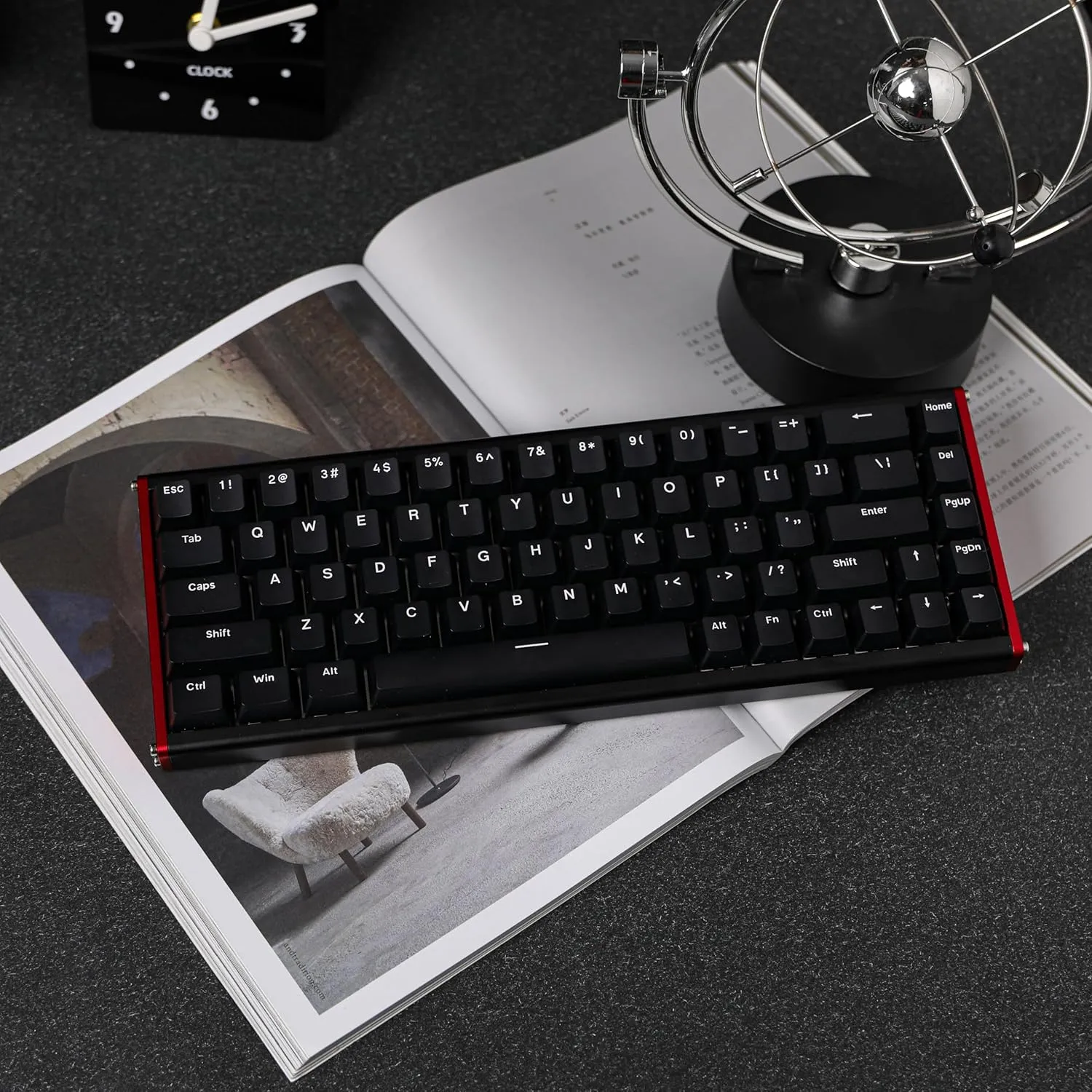 AJAZZ ALUX68 HE Aluminum Rapid Trigger Gaming Keyboard with Magnetic Switch, Wired Hall Effect Keyboard with 8K Polling Rate, 0.125ms Latency, RGB Backlight (Black, ALUX68 Plus)