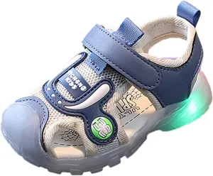 Alien Sandals Fashion Light On LED Baby Shoes Casual Children Shoes Girls Sandals Soft Sole Girls (Blue, 2.5-3 Years)