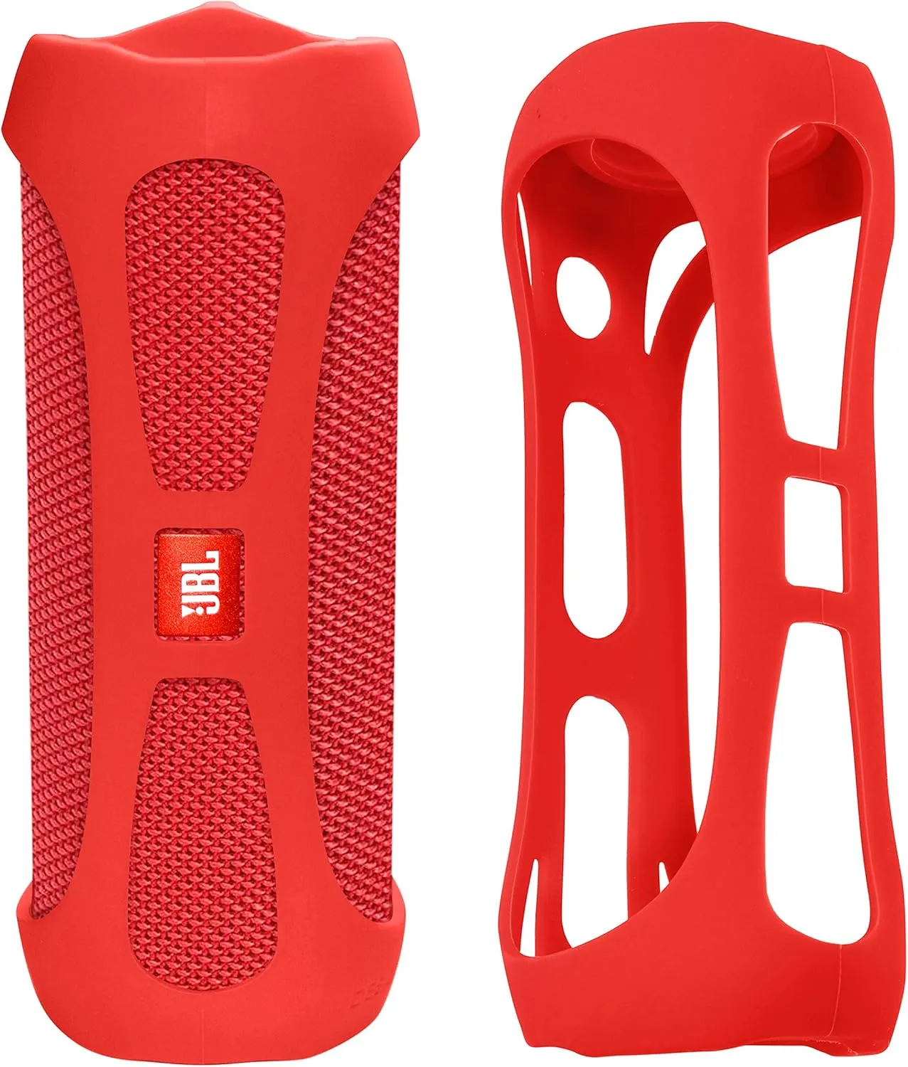 Alltravel Protective case for FLIP4 Waterproof Portable Speaker, Tailor Made Portable Sound Through Design, Easy to go Super Strong Carabiner (Red)