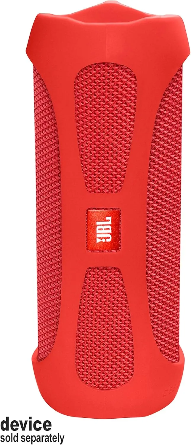 Alltravel Protective case for FLIP4 Waterproof Portable Speaker, Tailor Made Portable Sound Through Design, Easy to go Super Strong Carabiner (Red)
