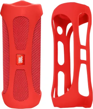 Alltravel Protective case for FLIP4 Waterproof Portable Speaker, Tailor Made Portable Sound Through Design, Easy to go Super Strong Carabiner (Red)