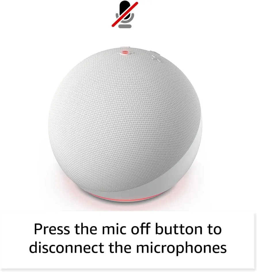 Amazon Echo Dot (newest model), Vibrant sounding Alexa speaker, Great for bedrooms, dining rooms and offices, Glacier White
