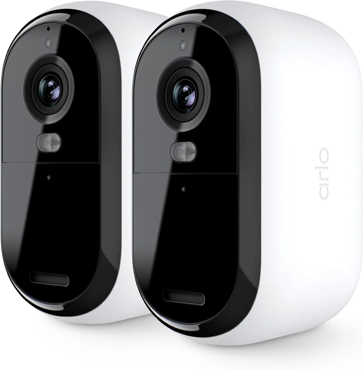 Arlo Essential Security Camera 2K | Outdoor-Indoor | 2nd Gen | Wireless with Spotlight, 2-Way Audio, Color Night Vision, Live Stream, Motion Activation, Real Time Notifications - White, 2 Camera