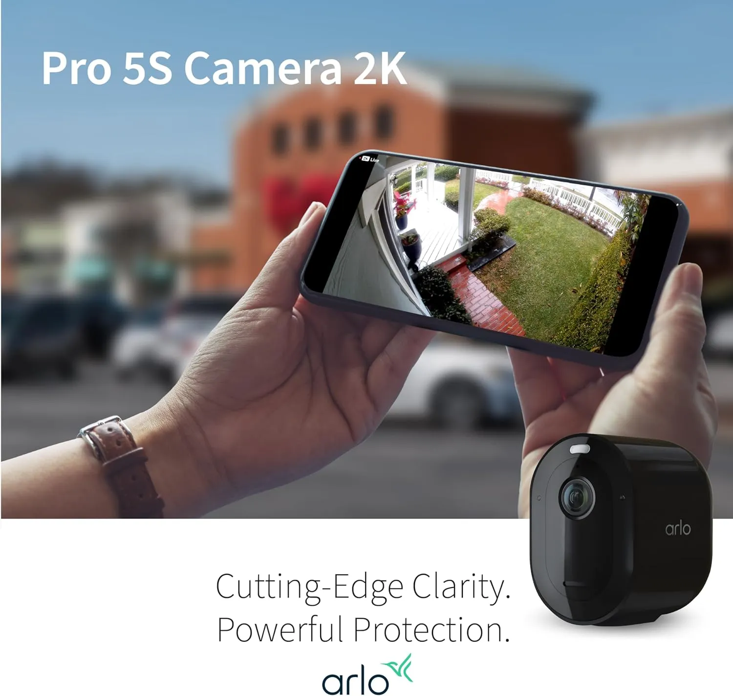 Arlo Pro 5S 2K Spotlight Camera - Wireless Home Security Camera with Spotlight, Color Night Vision, Dual-Band Wi-Fi & 2-Way Audio - Black, 3 Pack, VMC4360B