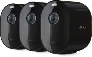 Arlo Pro 5S 2K Spotlight Camera - Wireless Home Security Camera with Spotlight, Color Night Vision, Dual-Band Wi-Fi & 2-Way Audio - Black, 3 Pack, VMC4360B