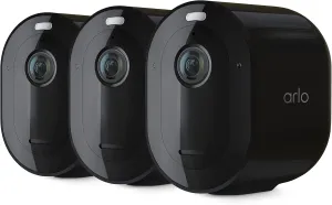 Arlo Pro 5S 2K Spotlight Camera - Wireless Home Security Camera with Spotlight, Color Night Vision, Dual-Band Wi-Fi & 2-Way Audio - Black, 3 Pack, VMC4360B