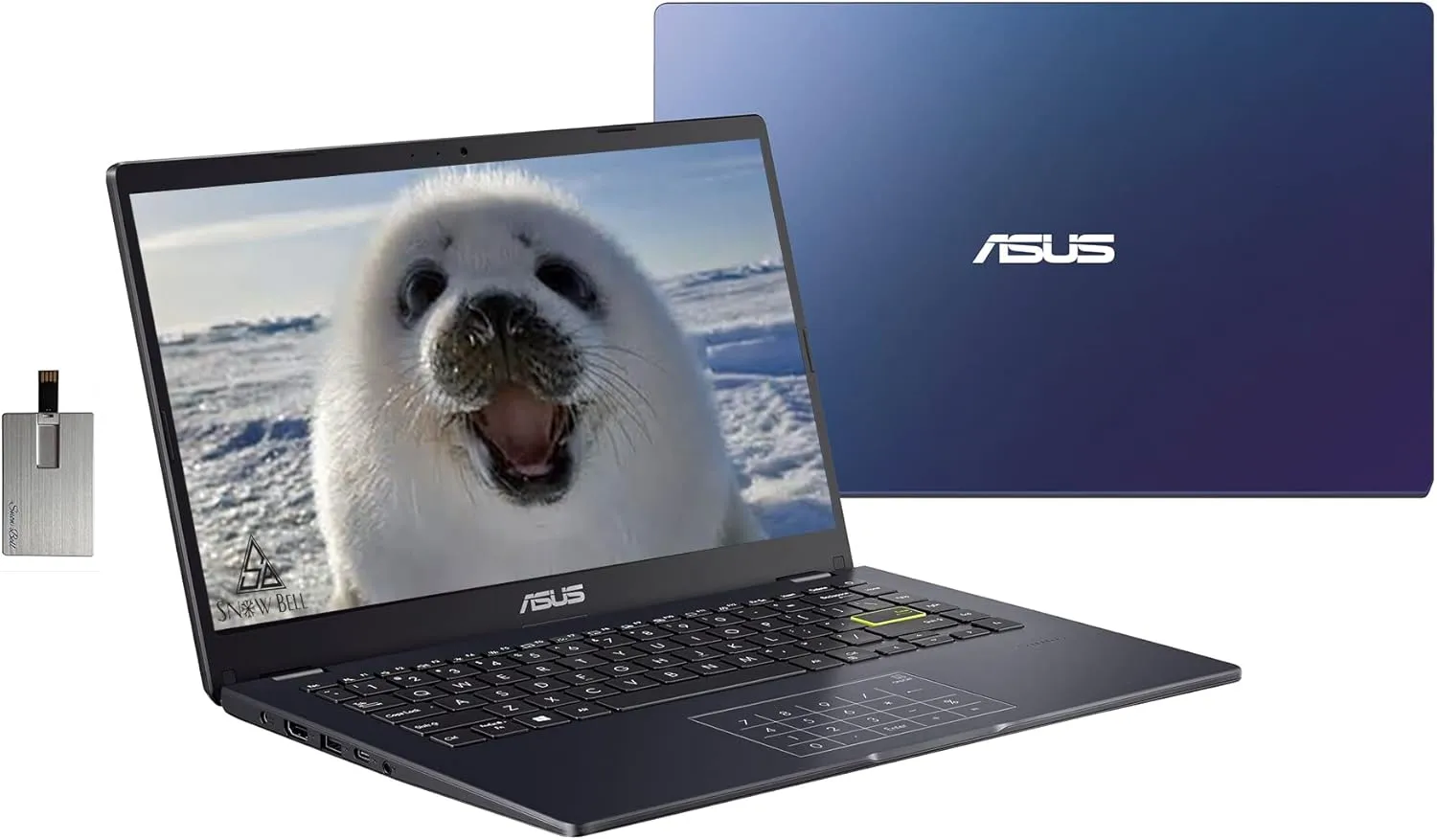 Asus 2022 14'' HD Laptop, Intel Celeron N4020 Processor, 4GB RAM, 64GB eMMC Flash Memory, Graphics 500, Webcam, Stereo Speakers, Peacock Blue, Windows 11S, 32GB USB Card 4GB | 64GB EMMc (Renewed)