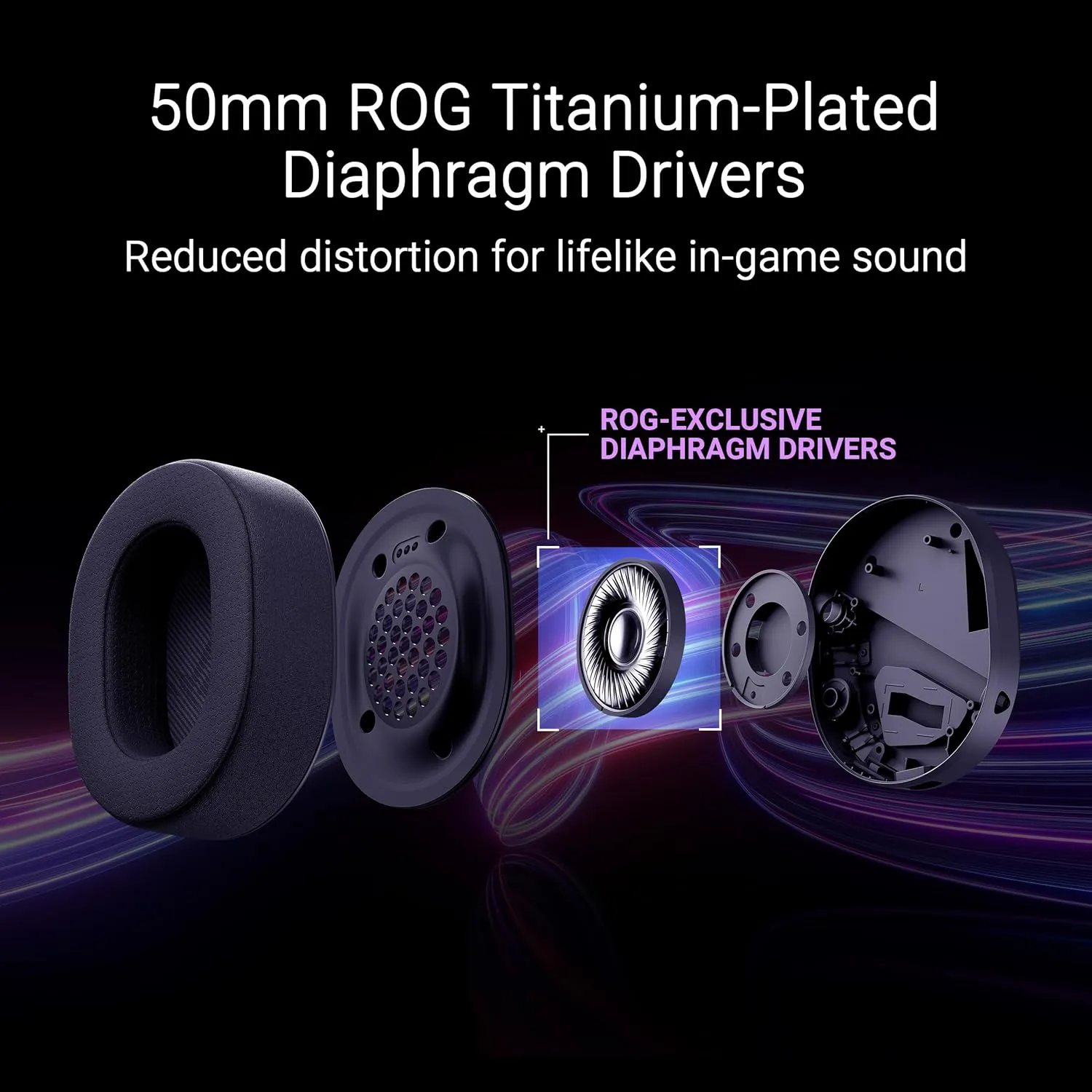 ASUS ROG Pelta Wireless Gaming Headset (BT, ROG SpeedNova 2.4GHz, USB-C, Lightweight 309g, 50mm ROG Titanium-Plated Drivers, 10mm Super-Wideband Mic, RGB, 70HR Battery, for PC, Switch, PS5)- Black