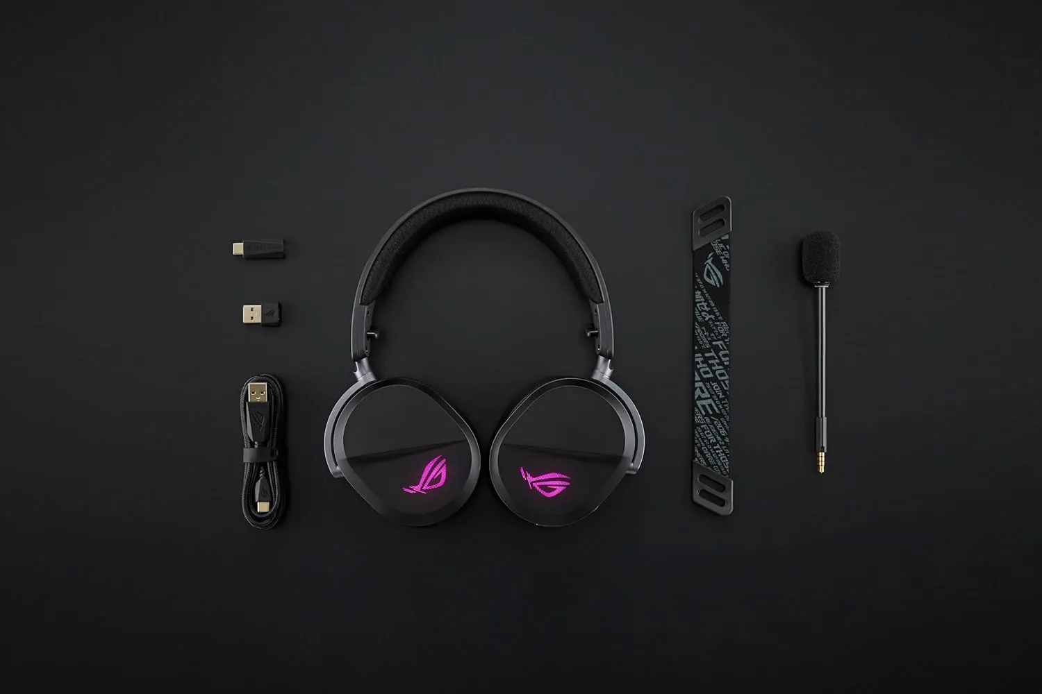 ASUS ROG Pelta Wireless Gaming Headset (BT, ROG SpeedNova 2.4GHz, USB-C, Lightweight 309g, 50mm ROG Titanium-Plated Drivers, 10mm Super-Wideband Mic, RGB, 70HR Battery, for PC, Switch, PS5)- Black
