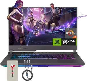 ASUS ROG Strix G15 15.6" Gaming Laptop, 165Hz WQHD IPS Display, AMD Ryzen 7 6800H, GeForce RTX 3060 Graphics, 64GB DDR5 RAM, 2TB PCIe SSD, RGB Keyboard, Windows 11, Gray, 128GB Docking Station Set