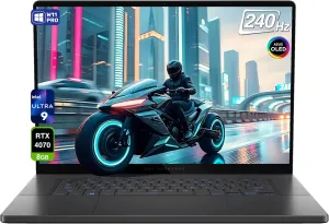 ASUS ROG Zephyrus G16 Gaming Laptop, Intel Ultra 9-185H, 16 GB LPDDR5x RAM, 1 TB PCIe SSD, 16" QHD (2560x1600) 240Hz Display, Nvidia G-Force RTX 4070, RGB Backlit Keyboard, W11 Pro, Eclipse Gray