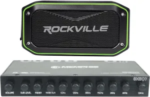 Audiosavings Bundle: (1) Memphis Audio SXEQ7 Half 1/2 Din 7-Band Marine EQ Equalizer 4 Boat/ATV/UTV/RZR Bundle with (1) Rockville Rock Anywhere Waterproof Portable Bluetooth Speaker (2 Item)