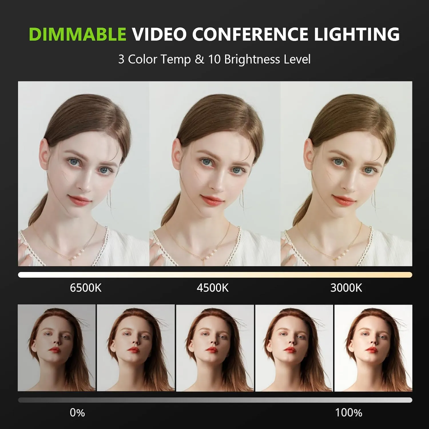 Aureday 10.5 Dimmable Desktop Ring Light with Stand and Phone Holder, 24W Full-Screen LED Ring Light for Desk, Video Conference Lighting for Laptop, Zoom Lighting for Computer, Live Stream, TikTok