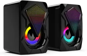 axGear Computer 3.5mm Speakers Led/Volume Control Powered by USB for Laptop