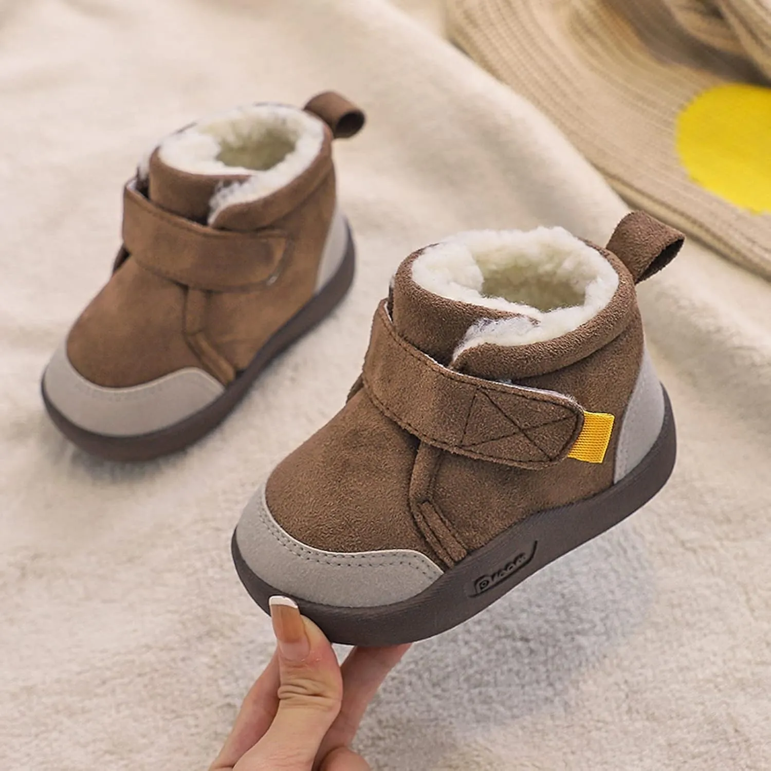 Baby Boots Boy 12 Months Baby Shoes Toddler Boots Soft Bottom Toddler Shoes Plus Velvet Thick Non Slip Large Cotton Shoes Girls Boots
