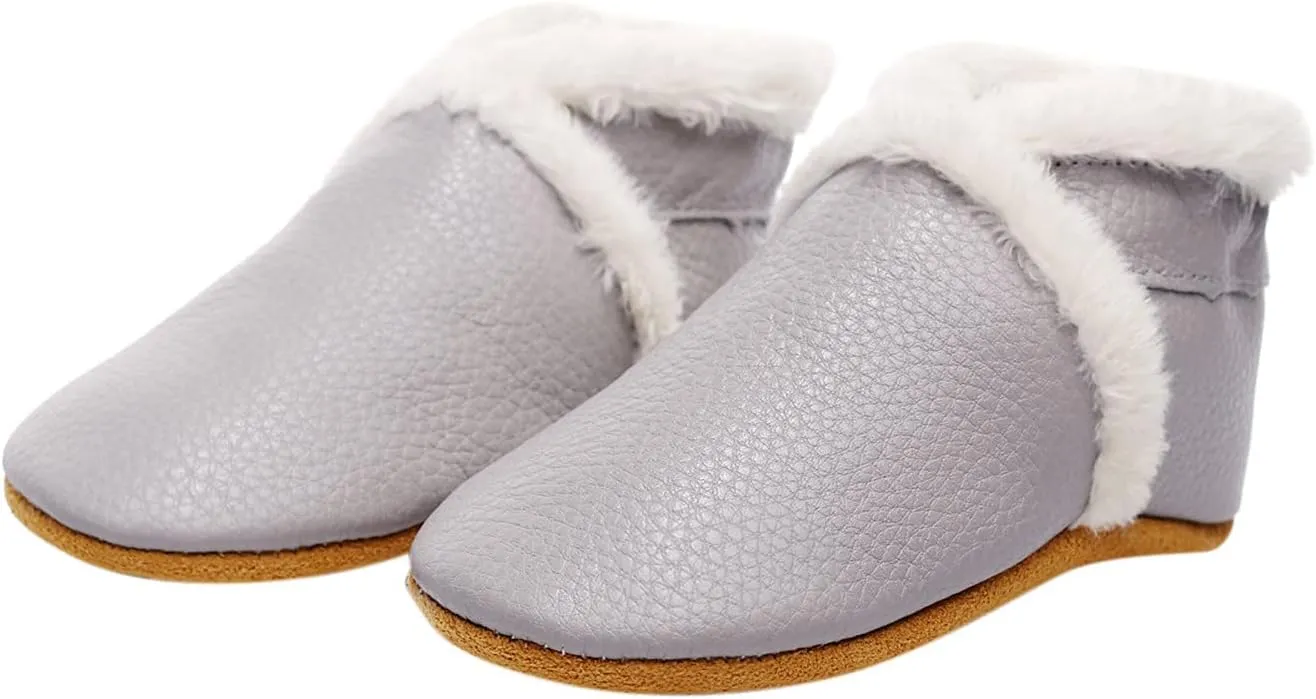 Baby Boys Girls Booties Infant Unisex Baby Winter Warm Fleece Socks Toddler Soft Sole Footwear First Walking Shoes