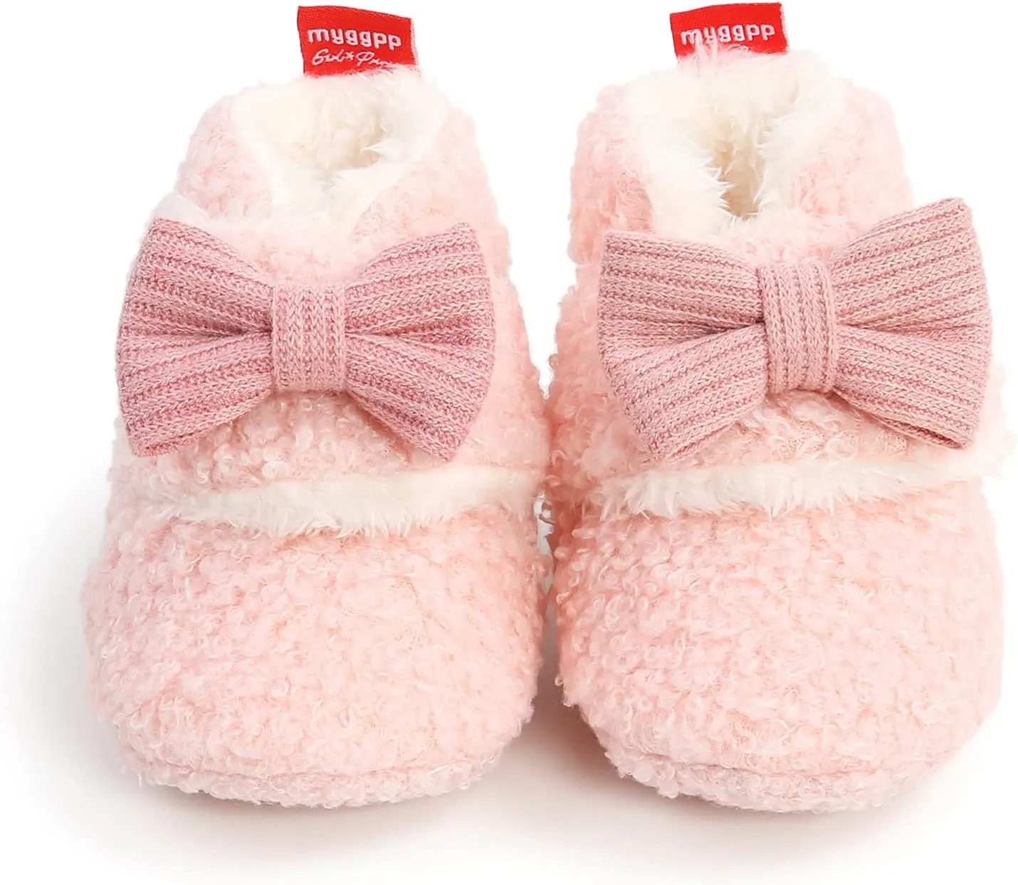 Baby Boys Girls Fleece Fur Knit Winter Warm Snow Boots Soft Sole Crib Shoes Booties for Newborn Infant First Walkers