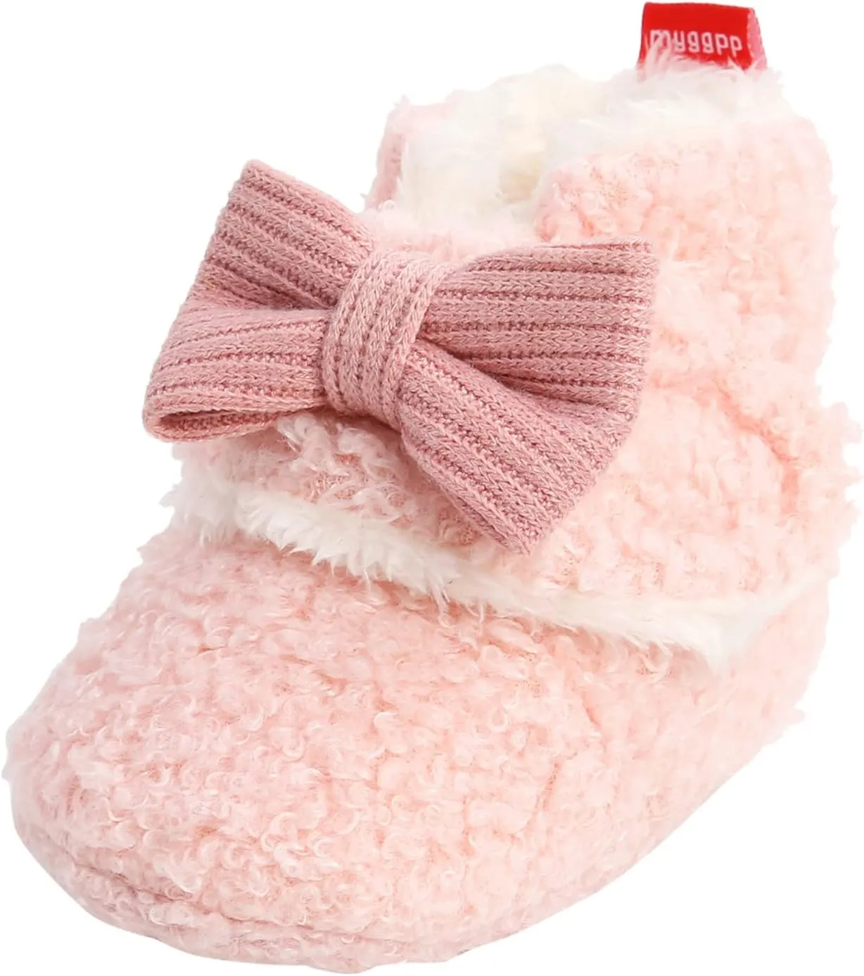 Baby Boys Girls Fleece Fur Knit Winter Warm Snow Boots Soft Sole Crib Shoes Booties for Newborn Infant First Walkers